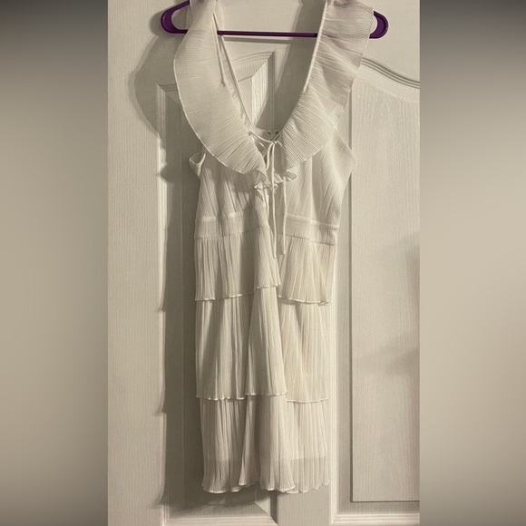 Express White Ruffled Dress - Picture 1 of 5